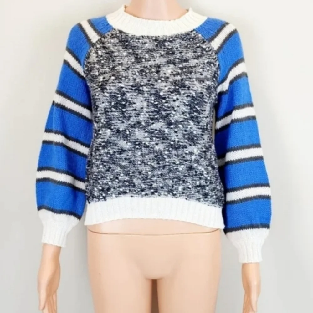 Treasure & Bond Blue Bliss Stripe Long Sleeve Sweater